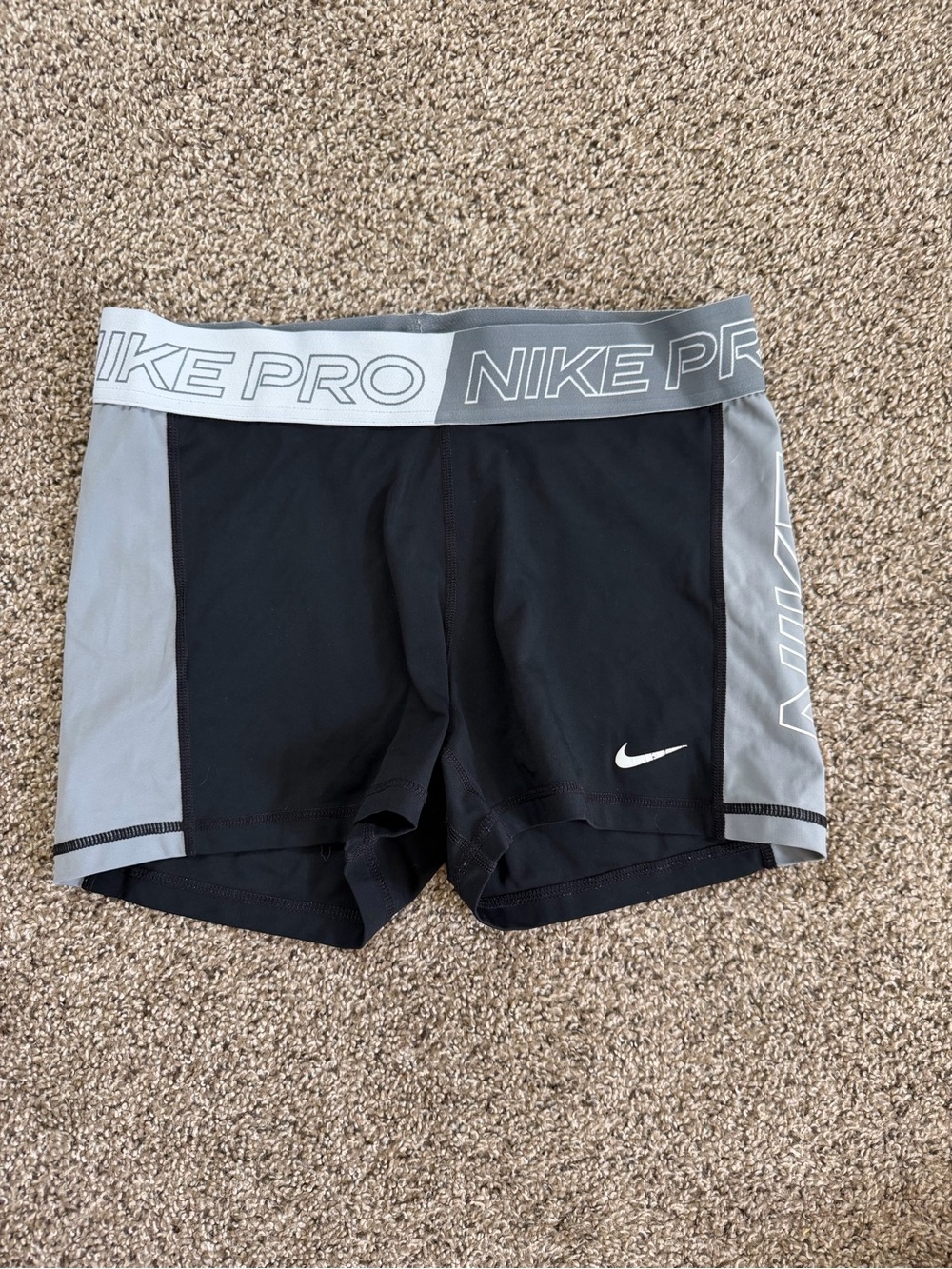 Nike Pro Black and Gray Compression Shorts